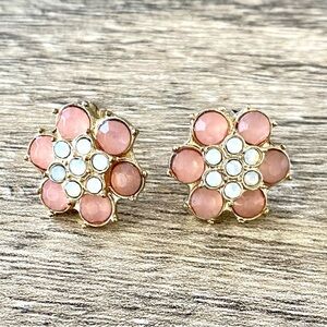 Peach Flower Earrings